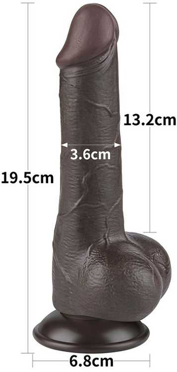 LoveToy 7.5'' slankiojančios odos dvisluoksnis diržas, juodas