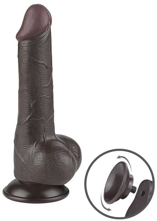 LoveToy 7.5'' slankiojančios odos dvisluoksnis diržas, juodas