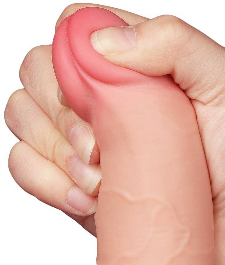 LoveToy 7,5 colio slankiojančios odos dvisluoksnis Dong minkštimas
