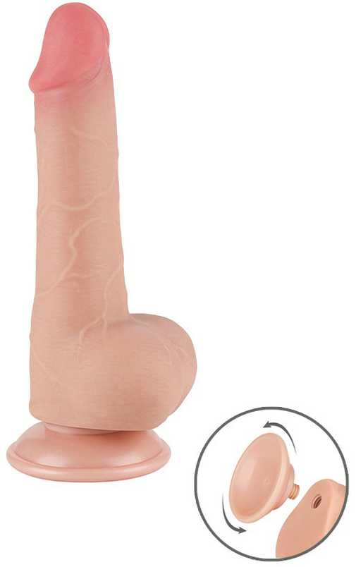 LoveToy 7,5 colio slankiojančios odos dvisluoksnis Dong minkštimas