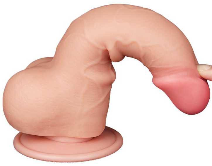 LoveToy 7,5 colio slankiojančios odos dvisluoksnis Dong minkštimas