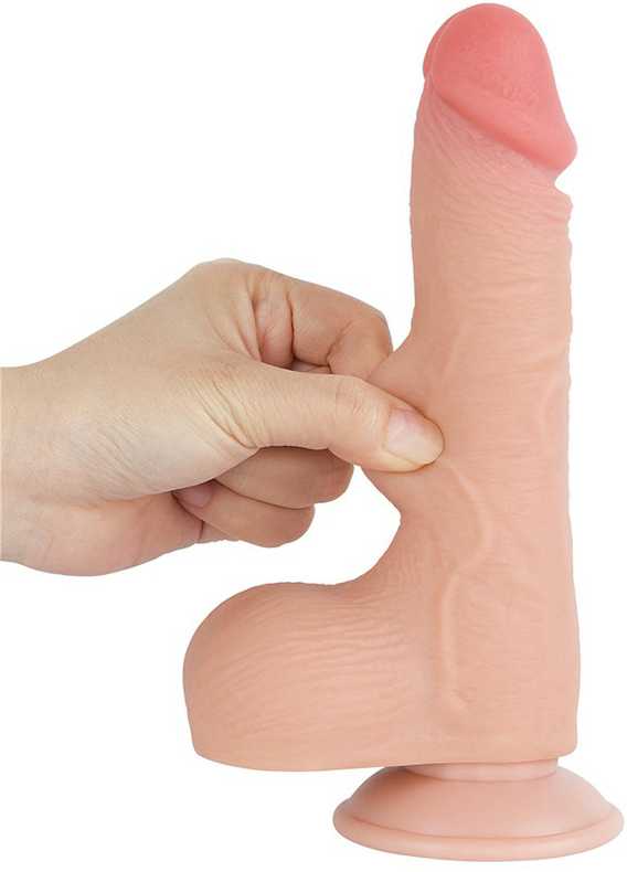 LoveToy 7,5 colio slankiojančios odos dvisluoksnis Dong minkštimas