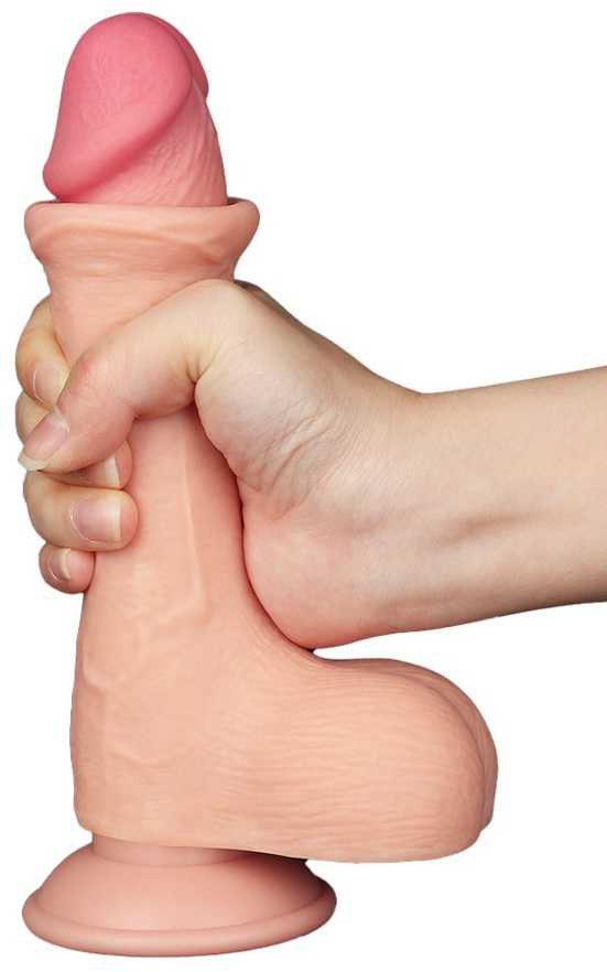LoveToy 7,5 colio slankiojančios odos dvisluoksnis Dong minkštimas