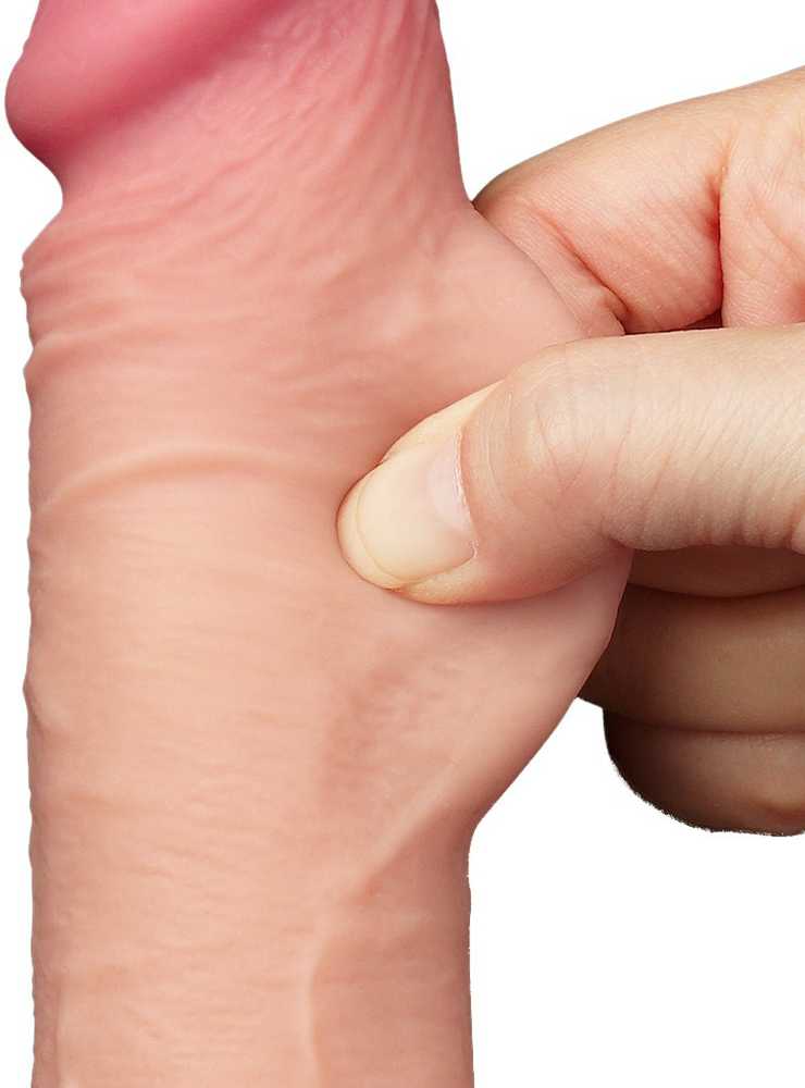 LoveToy 7,5 colio slankiojančios odos dvisluoksnis Dong minkštimas