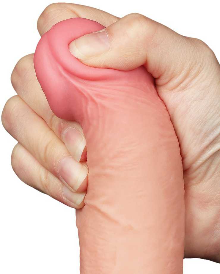 LoveToy 7,5 colio slankiojančios odos dvisluoksnis Dong minkštimas