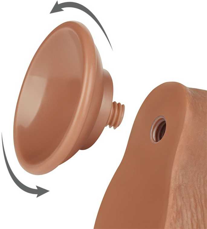 LoveToy 7.5'' slankiojančios odos dvisluoksnis dong'as, rudas