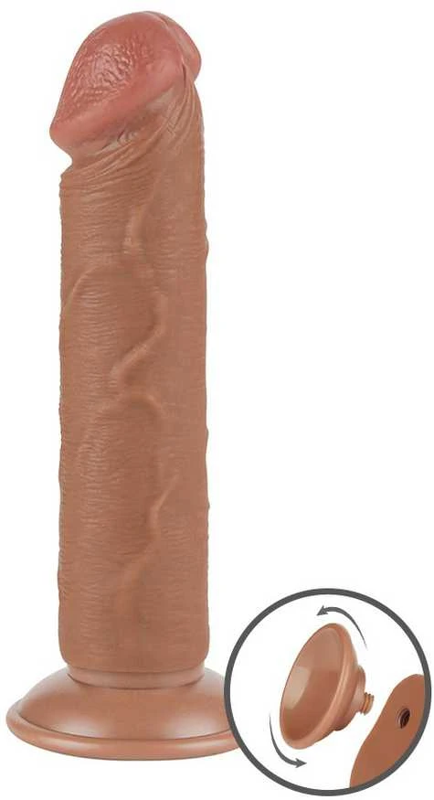 LOVETOY 8 colių slankiojančios odos dvisluoksnis dongas, rudas