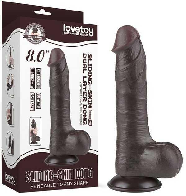 LOVETOY 8.0'' Sliding Skin Dual Layer Dong
