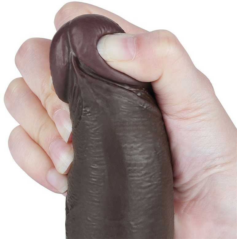 LOVETOY 8.5'' Sliding Skin Dual Layer Dong Juodas