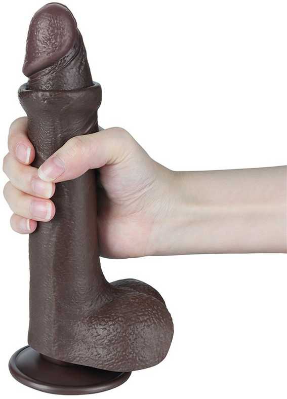 LOVETOY 8.5'' Sliding Skin Dual Layer Dong Juodas