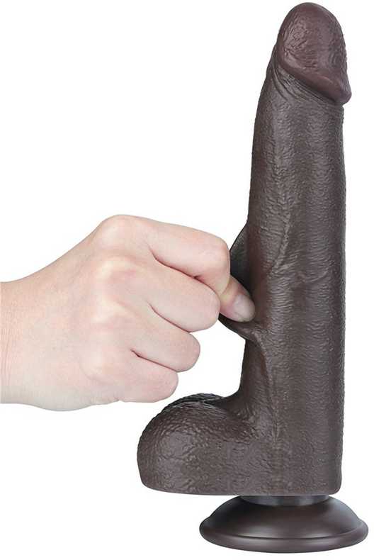 LOVETOY 8.5'' Sliding Skin Dual Layer Dong Juodas