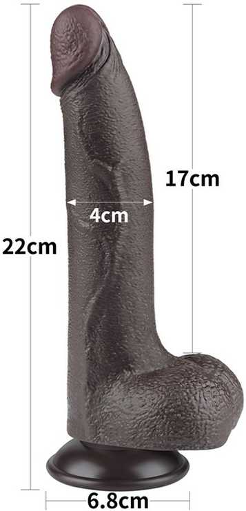 LOVETOY 8.5'' Sliding Skin Dual Layer Dong Juodas
