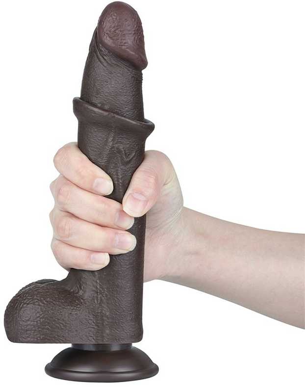 LOVETOY 8.5'' Sliding Skin Dual Layer Dong Juodas