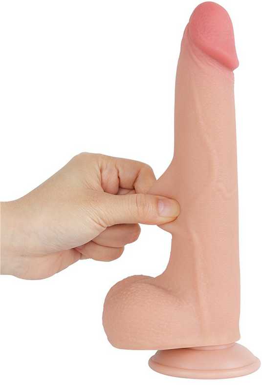 LoveToy 8,5 colio slankiojančios odos dvisluoksnis Dong minkštimas