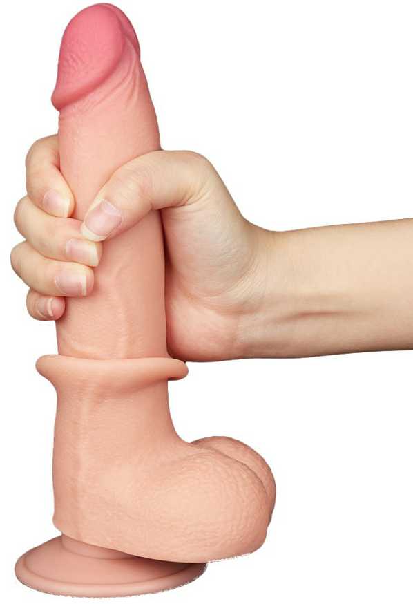 LoveToy 8,5 colio slankiojančios odos dvisluoksnis Dong minkštimas