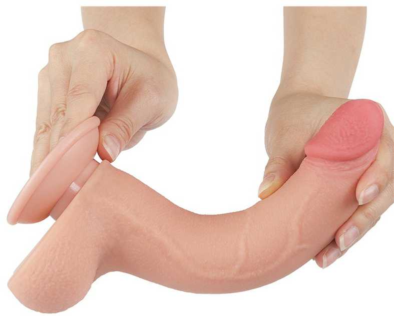 LoveToy 8,5 colio slankiojančios odos dvisluoksnis Dong minkštimas