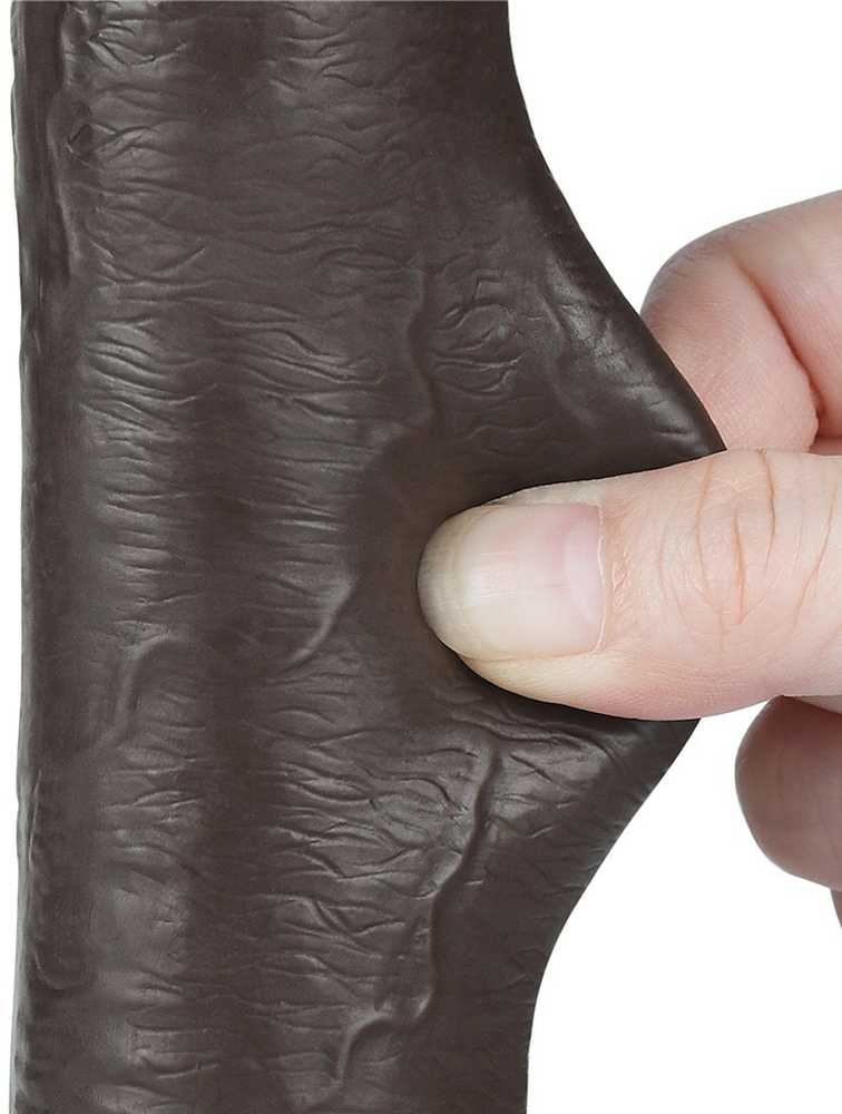 LoveToy 9'' Sliding Skin Dual Layer Dong Juodas