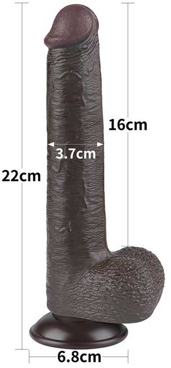LoveToy 9'' Sliding Skin Dual Layer Dong Juodas