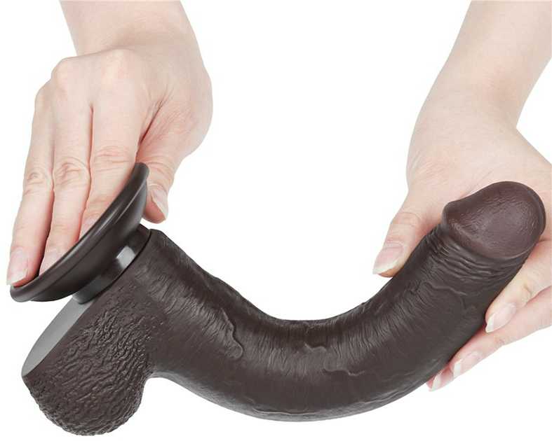 LoveToy 9'' Sliding Skin Dual Layer Dong Juodas
