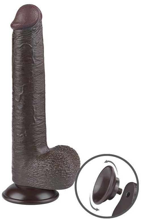 LoveToy 9'' Sliding Skin Dual Layer Dong Juodas