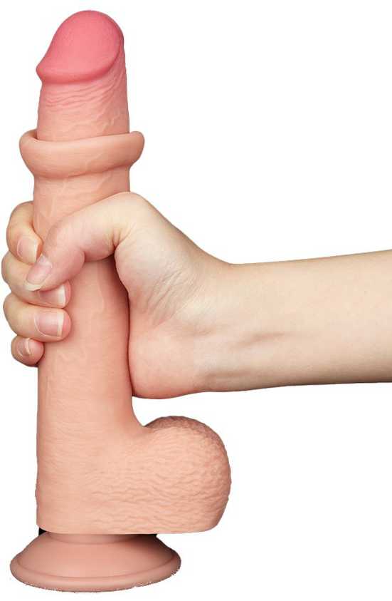 LoveToy 9 colių slankiojančios odos dvisluoksnis Dong minkštimas