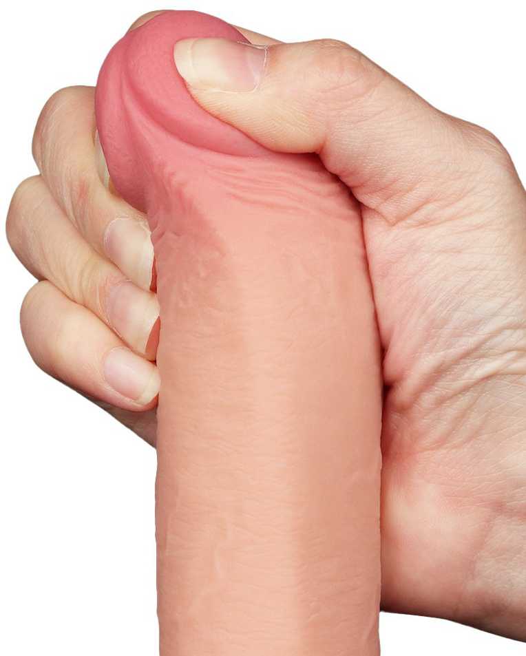 LoveToy 9 colių slankiojančios odos dvisluoksnis Dong minkštimas