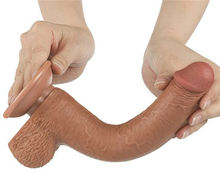 LOVETOY 9'' slankiojančios odos dvisluoksnis drabužis, rudas