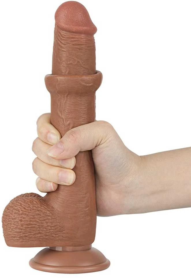 LOVETOY 9'' slankiojančios odos dvisluoksnis drabužis, rudas