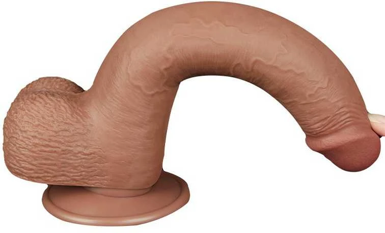 LOVETOY 9'' slankiojančios odos dvisluoksnis drabužis, rudas