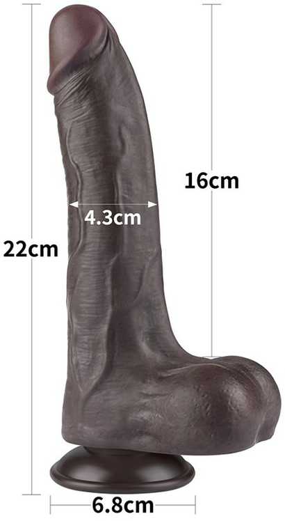 LoveToy 8.5'' Sliding Skin Dual Layer Dong Juodas
