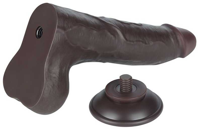 LoveToy 8.5'' Sliding Skin Dual Layer Dong Juodas