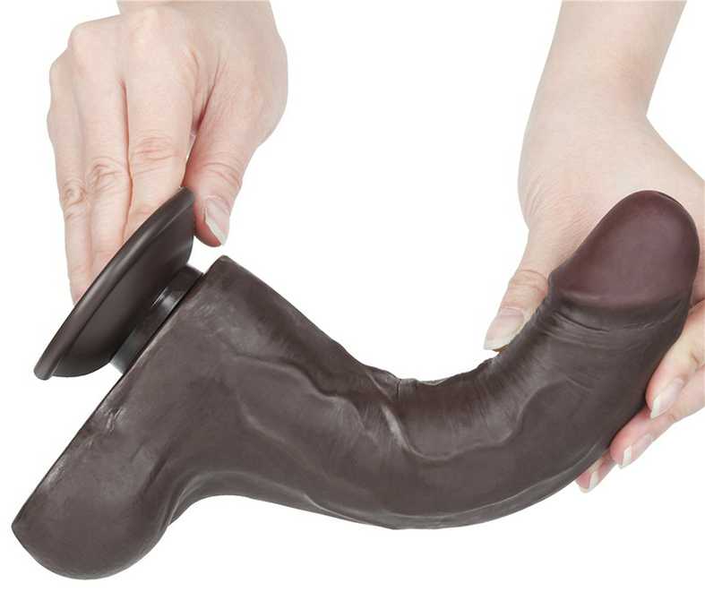 LoveToy 8.5'' Sliding Skin Dual Layer Dong Juodas