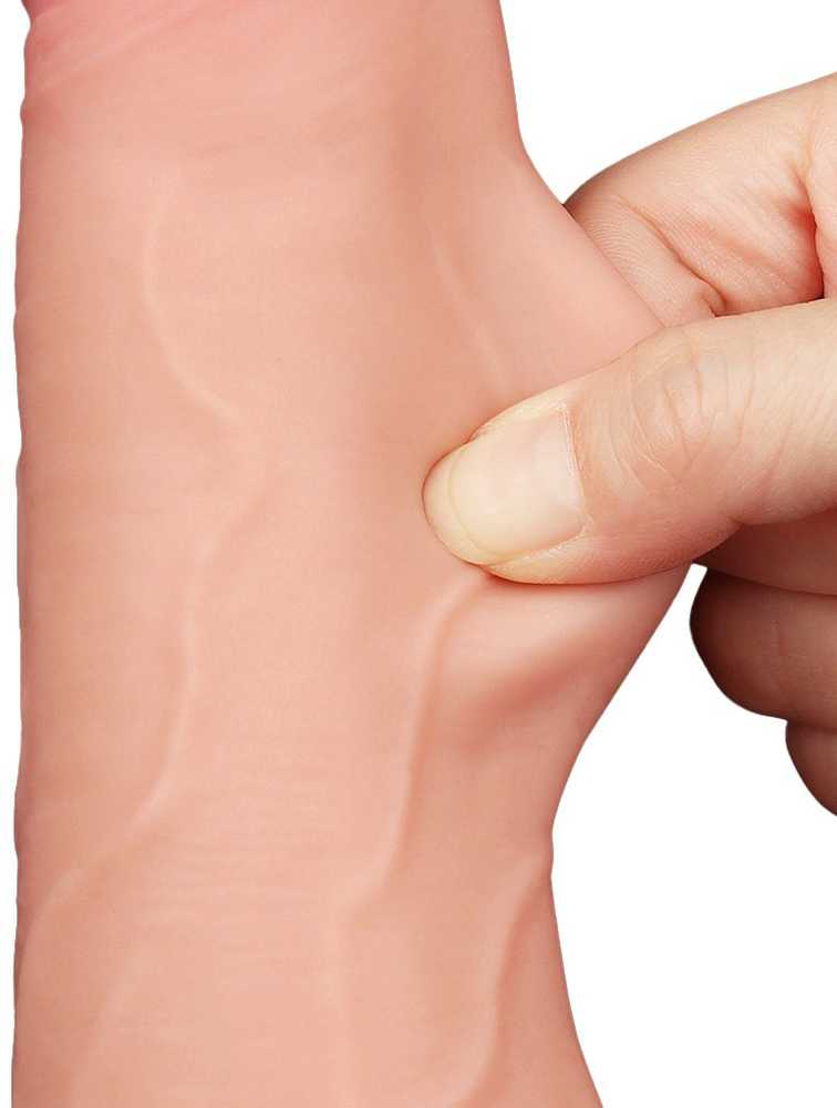 LoveToy 8,5 colio slankiojančios odos dvisluoksnis Dong minkštimas