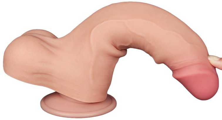 LoveToy 8,5 colio slankiojančios odos dvisluoksnis Dong minkštimas