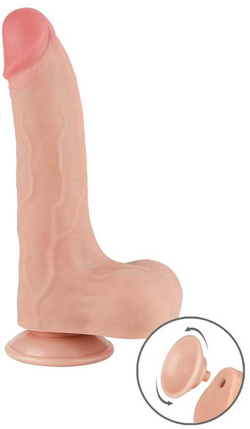 LoveToy 8,5 colio slankiojančios odos dvisluoksnis Dong minkštimas