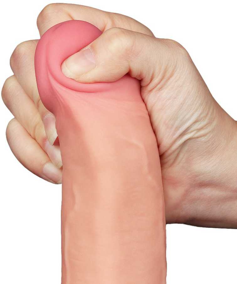 LoveToy 8,5 colio slankiojančios odos dvisluoksnis Dong minkštimas