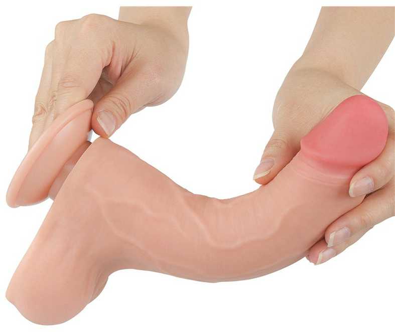 LoveToy 8,5 colio slankiojančios odos dvisluoksnis Dong minkštimas