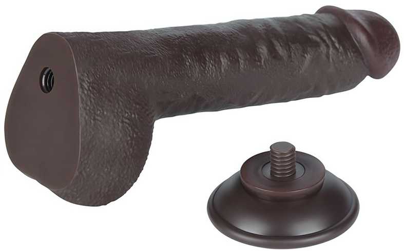 LoveToy 9.5'' Sliding Skin Dual Layer Dong Juodas