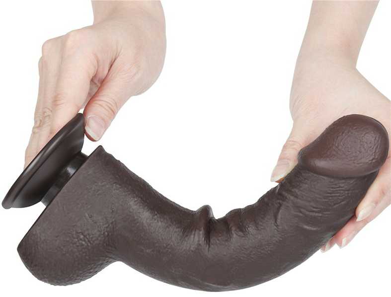 LoveToy 9.5'' Sliding Skin Dual Layer Dong Juodas