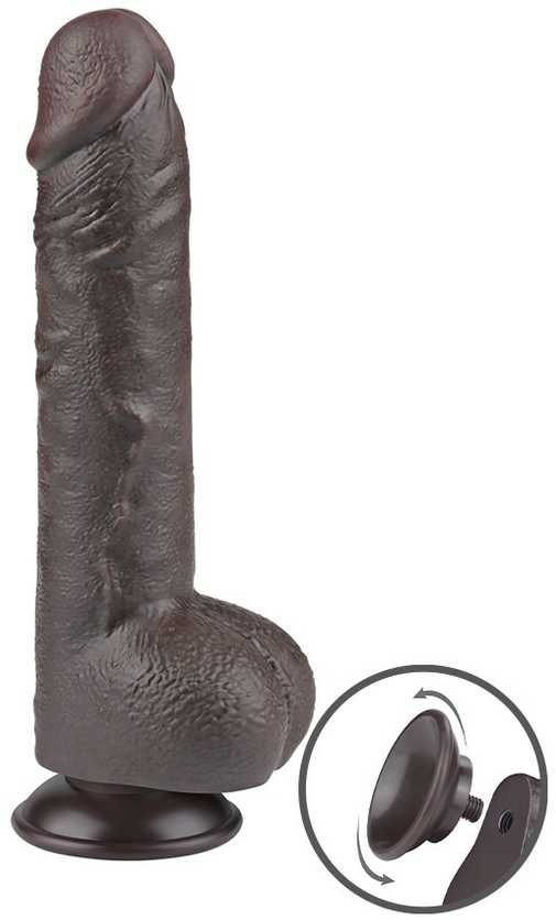 LoveToy 9.5'' Sliding Skin Dual Layer Dong Juodas