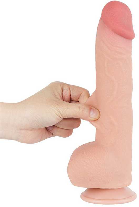 LoveToy 9,5 colio slankiojančios odos dvisluoksnis Dong minkštimas