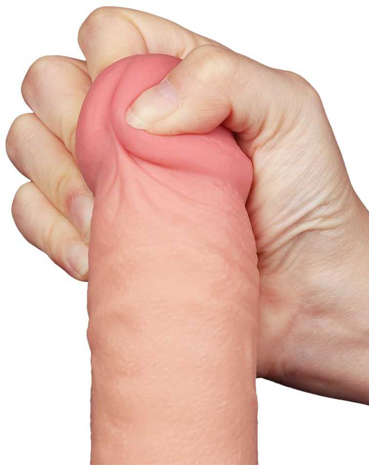 LoveToy 9,5 colio slankiojančios odos dvisluoksnis Dong minkštimas