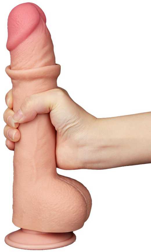 LoveToy 9,5 colio slankiojančios odos dvisluoksnis Dong minkštimas