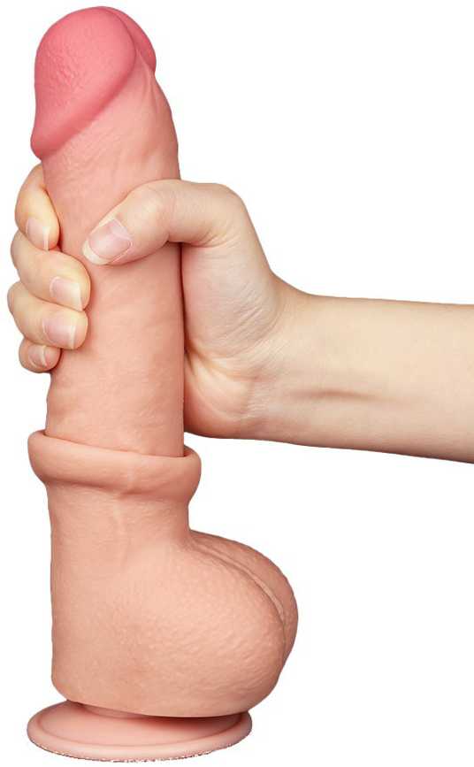 LoveToy 9,5 colio slankiojančios odos dvisluoksnis Dong minkštimas