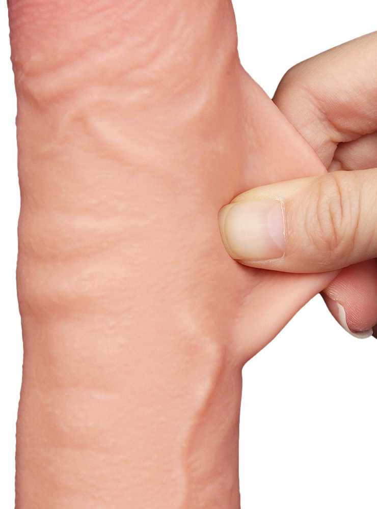 LoveToy 9,5 colio slankiojančios odos dvisluoksnis Dong minkštimas