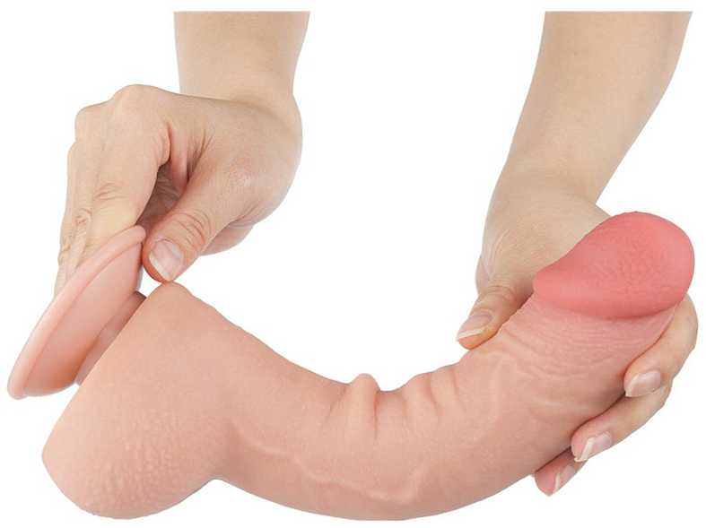 LoveToy 9,5 colio slankiojančios odos dvisluoksnis Dong minkštimas