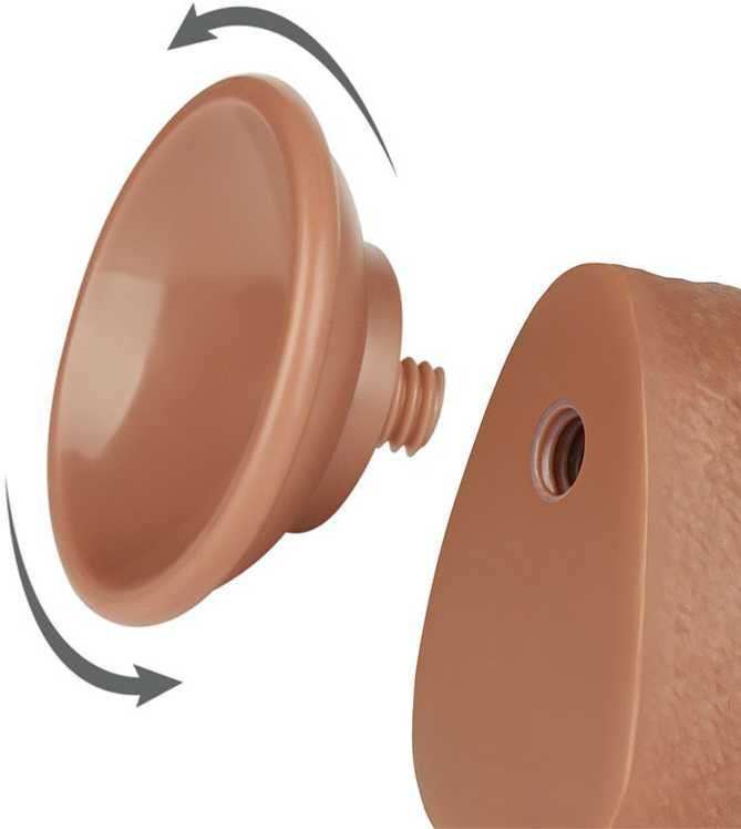 LoveToy 9.5'' slankiojančios odos dvisluoksnis dong'as, rudas