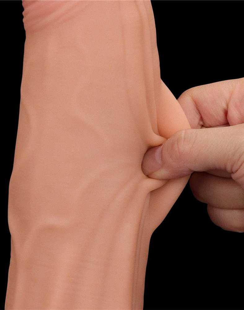 LOVETOY 12 colių karaliaus dydžio slankiojančios odos dviejų sluoksnių dongas
