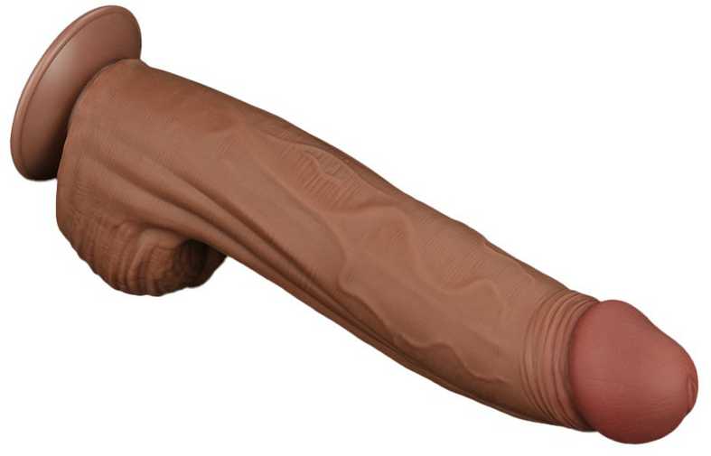 LOVETOY 12 colių karaliaus dydžio slankiojančios odos dviejų sluoksnių dongas