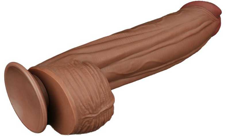 LOVETOY 12 colių karaliaus dydžio slankiojančios odos dviejų sluoksnių dongas